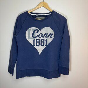 Vintage UCONN Huskies 1881 Heart Women's Navy Blue Sweatshirt Size S